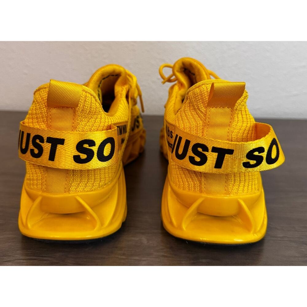 New JUST SO SO Men's Ginger Yellow Athletic Sneakers Shoes Size 43 US 9.5/10 - Picture 6 of 11